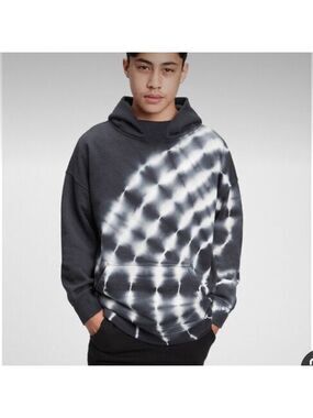 GAP NAVY TIE-DYE ULTRA SOFT FLEECE KNIT NACY & WHITE HOODIE TEEN SIZE 18-20